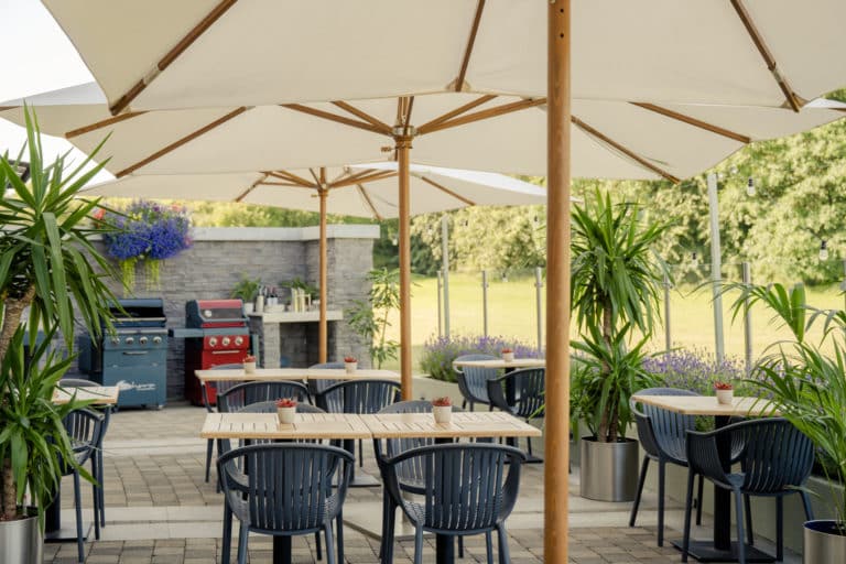 The Hoban Hotel outdoor area with BBQ